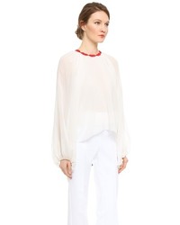 Giambattista Valli Lip Collar Silk Blouse