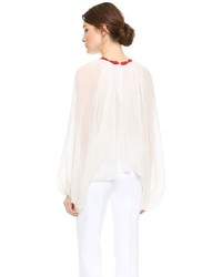 Giambattista Valli Lip Collar Silk Blouse