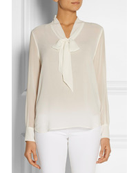 Equipment Penelope Pussy Bow Silk Georgette Blouse
