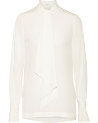 Givenchy Pussy Bow Blouse In Ivory Silk Crepe De Chine