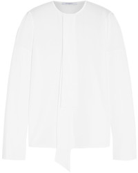 Givenchy Pussy Bow Blouse In White Silk Crepe De Chine