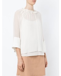Nk Ruched Silk Blouse