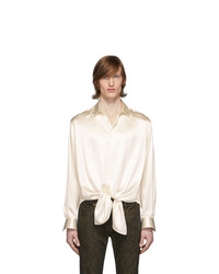 Saint Laurent Off White Silk Plombant Shirt