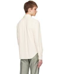 Tom Ford Off White Spread Collar Shirt