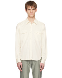 Tom Ford Off White Spread Collar Shirt