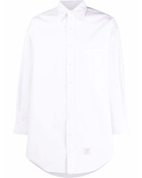 Thom Browne Oversized Shirt W Satin Weave 4bar In Oxford