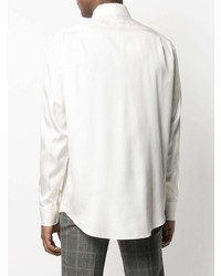 Alexander McQueen Pointed Collar Satin Shirt