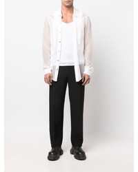 Rick Owens Sheer Long Sleeve Silk Shirt
