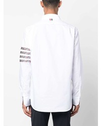 Thom Browne Straight Fit Shirt W Silk 4bar In Oxford