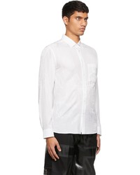 Burberry White Pattern Button Shirt