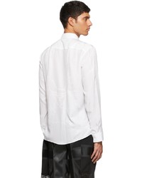 Burberry White Pattern Button Shirt