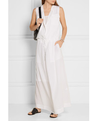 DKNY Silk Charmeuse Maxi Dress White