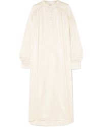 La Collection Brigitte Gathered Silk Satin Dress