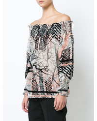 Yigal Azrouel Off Shoulder Patterned Blouse
