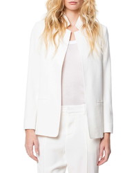 Zadig & Voltaire Volly Inverted Notch Collar Crepe Satin Jacket