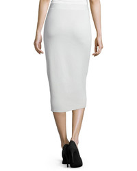Eileen Fisher Silk Organic Cotton Interlock Pencil Skirt Bone Plus Size