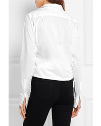 IRO Anja Rubik Tamie Cotton And Silk Blend Shirt Off White