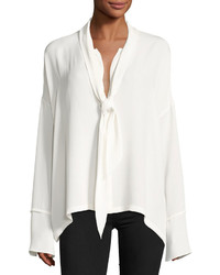 Theory Classic Georgette Scarf Shirt Blouse