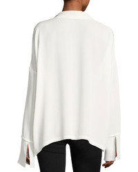 Theory Classic Georgette Scarf Shirt Blouse
