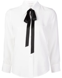 Marc Jacobs Crpe De Chine Bow Shirt