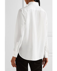 Saint Laurent Silk Crepe De Chine Shirt White