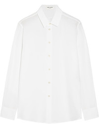 Saint Laurent Silk Crepe De Chine Shirt White