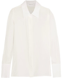 Victoria Beckham Washed Silk Shirt Off White