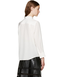 Marc Jacobs White Silk Tie Shirt