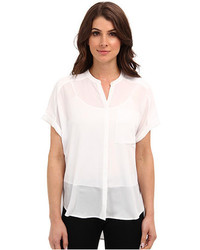DKNY C Rolled Ss Button Thru Blouse