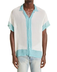 Bode Short Sleeve Silk Tt Button Up Shirt
