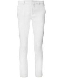 White Silk Skinny Pants