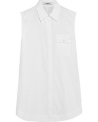 Givenchy Silk Satin Trimmed Cotton Poplin Shirt White
