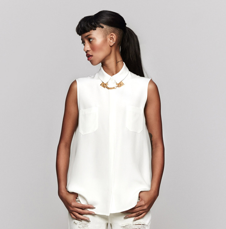 Sophie Hulme Gold Chain Sleeveless Silk Shirt, $455