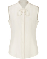 Moschino Cheap & Chic Moschino Cheap And Chic Silk Tie Neck Top In White