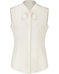 Moschino Cheap & Chic Moschino Cheap And Chic Silk Tie Neck Top In White