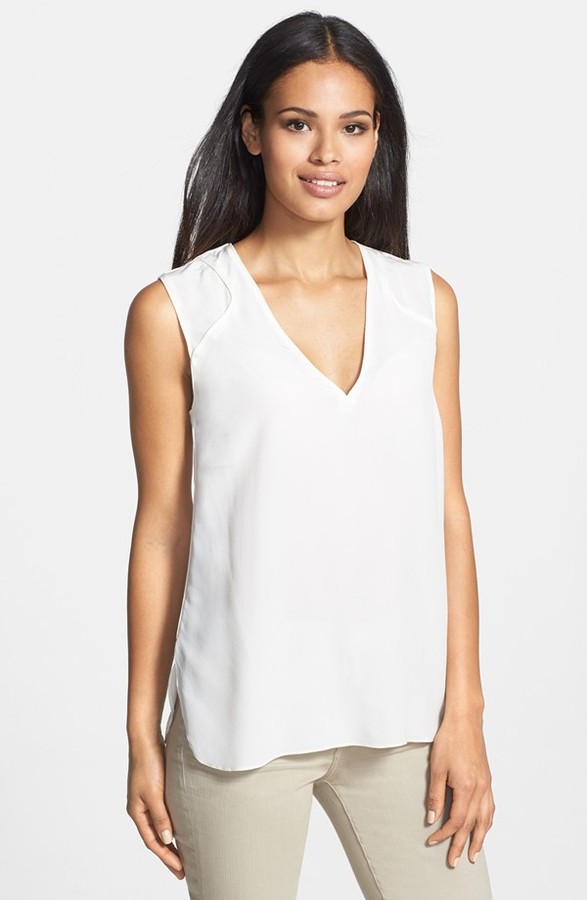 Rachel Roy V Neck Silk Shell | Where to buy & how to wear
