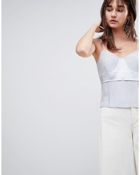 ASOS WHITE Silk Cami Top With Raw Edge Detail