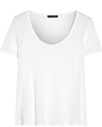 The Row Stilton Silk Trimmed Jersey T Shirt White