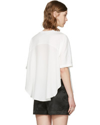 3.1 Phillip Lim White Silk Combo T Shirt