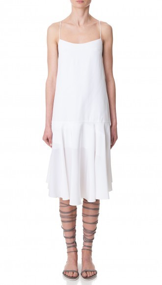 white silk tank dress