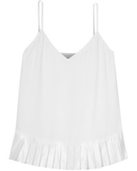 Equipment Layla Pleated Washed Silk And Silk Blend Satin Camisole