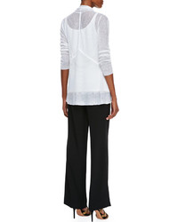 Eileen Fisher Silk Jersey Long Slim Camisole Soft White