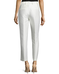 Zac Posen Cotton Silk Tapered Pants White