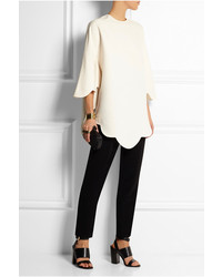 Valentino Scalloped Wool And Silk Blend Crepe Tunic