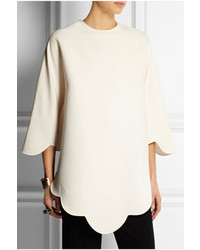Valentino Scalloped Wool And Silk Blend Crepe Tunic