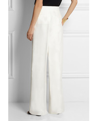 Valentino Wool And Silk Blend Wide Leg Pants