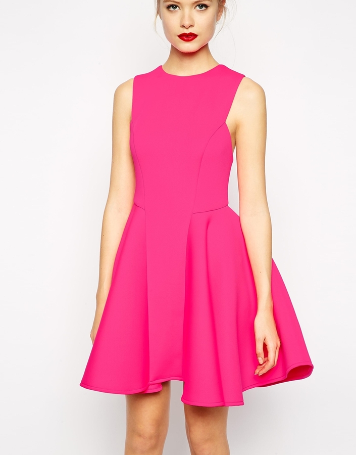 Asos Collection Premium Bonded Fit And Flare Dress, $112 | Asos | Lookastic