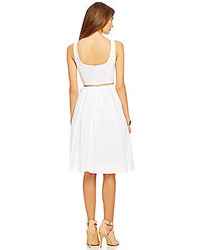 Donna Morgan Belted Eyelet Fit And Flare Dress