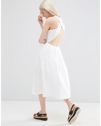 Asos Collection Midi Skater Dress With Cross Back