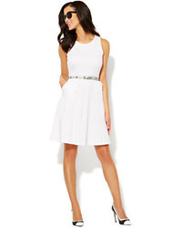 New York & Co. Cotton Flare Dress Solid